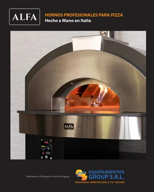Flyer de Equipamientos Group: horno profesional para pizza ALFA, hecho a mano en Italia
